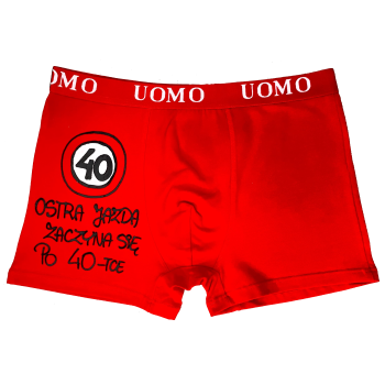 [Bm03-40] Bokserki męskie OSTRA JAZDA ZACZYNA SIĘ PO 40-tce